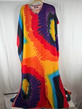 Vibrant Tie-Dye Maxi Dress - Multicolor